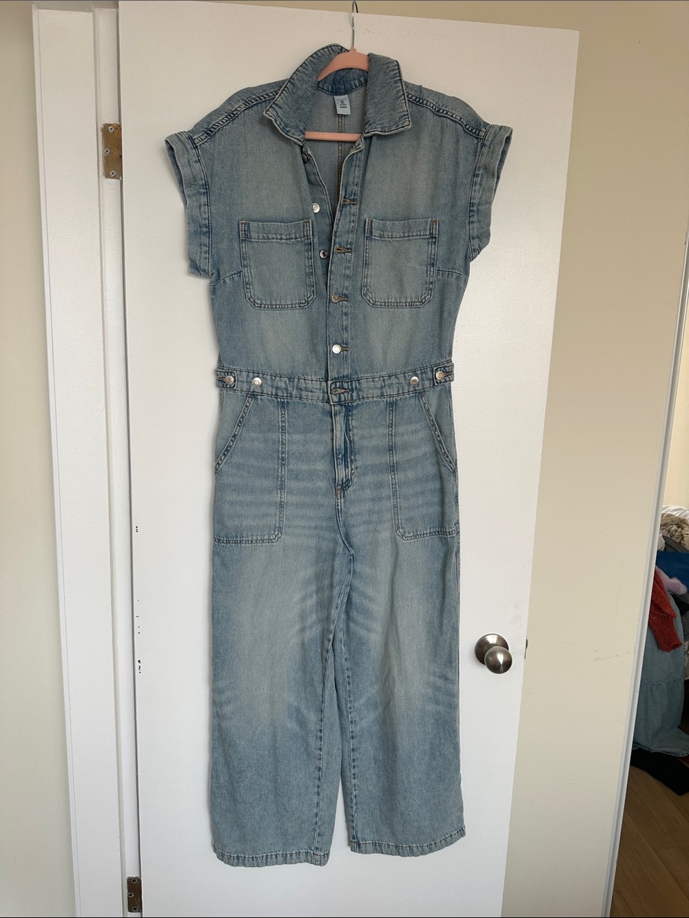 H&M Light Blue Denim Jumpsuit